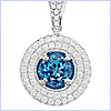 14K White Gold 1.01 ct Topaz Diamond Womens Pendant - 24diamonds.com