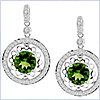 14K White Gold 2.51 ct Peridot Diamond Womens Earrings - 24diamonds.com