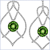 14K White Gold 3.47 ct Peridot Diamond Womens Earrings - 24diamonds.com
