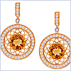 14K Yellow Gold 2.45 ct Citrine Diamond Womens Earrings - 24diamonds.com