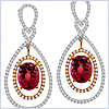14K Two Tone Gold 5.08 ct Tourmaline Diamond Womens Earrings - 24diamonds.com