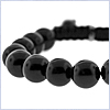 925 Sterling Silver Black Smooth Bead Unisex Bracelet - 24diamonds.com