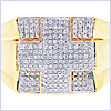 925 Sterling Silver 1.00 ct Diamond Mens Yellow Ring - 24diamonds.com