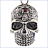925 Oxidized Sterling Silver Unisex Vintage Skull Pendant - 24diamonds.com