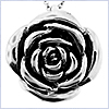 925 Oxidized Sterling Silver Womens Vintage Rose Pendant - 24diamonds.com