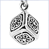 925 Oxidized Sterling Silver Unisex Vintage Cube Pendant - 24diamonds.com