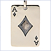 925 Oxidized Sterling Silver Unisex Vintage Playing Card Ace Pendant - 24diamonds.com