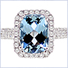 18K White Gold 2.52 ct Aquamarine Diamond Engagement Ring - 24diamonds.com