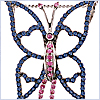 14K White Gold 1.44 ct Pink Topaz Tanzanite Butterfly Pendant - 24diamonds.com