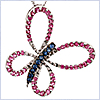 14K White Gold 0.51 ct Pink Topaz Tanzanite Butterfly Pendant - 24diamonds.com
