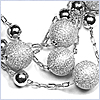 14K White Gold 17.64 ct Diamond Bead Ball Chain Necklace 35 Inches - 24diamonds.com