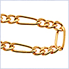 925 Sterling Silver with Gold Mens Figaro Chain 18 Inches - 24diamonds.com
