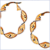 925 Sterling Silver with Gold Spiral Hoop Earrings 1 1/4 Inches - 24diamonds.com
