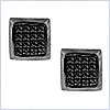 925 Sterling Silver 0.15 ct Diamond Mens Square Stud Earrings - 24diamonds.com