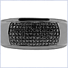 925 Sterling Silver 0.75 ct Diamond Mens Black PVD Ring - 24diamonds.com