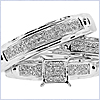 925 Sterling Silver 0.75 ct Diamond Wedding Set Band Ring - 24diamonds.com