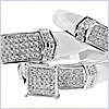 925 Sterling Silver 0.75 ct Diamond Wedding Set Band Ring - 24diamonds.com