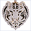 14K Yellow Gold 2.68 ct Diamond Womens Tiger Face Pendant - 24diamonds.com