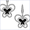 14K White Gold 2.07 ct Diamond Womens Dangle Butterfly Earrings - 24diamonds.com