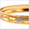 10K Three Tone Gold Womens Bangle Bracelet - 24diamonds.com