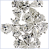 14K White Gold 4.33 ct Marquise Faint Yellow Fancy Diamond Womens Flower Ring - 24diamonds.com