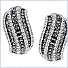 14K White Gold 3.87 ct Diamond Womens Hoop Earrings - 24diamonds.com