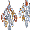 14K Three Tone Gold 7.32 ct Diamond Womens Dangle Chandelier Earrings - 24diamonds.com