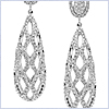 14K White Gold 2.23 ct Diamond Womens Dangle Drop Earrings - 24diamonds.com