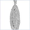 14K White Gold 2.95 ct Diamond Womens Leaf Pendant - 24diamonds.com