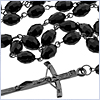Black PVD Stainless Steel Mens Bead Rosary Chain 20 Inches - 24diamonds.com