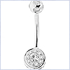 14K White Gold 0.50 ct Diamond Womens Navel Ring - 24diamonds.com