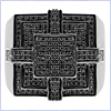 925 Sterling Silver 0.75 ct Diamonds Mens Black Signet Ring - 24diamonds.com