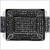 925 Sterling Silver 0.85 ct Diamonds Mens Black Signet Ring - 24diamonds.com