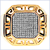 925 Sterling Silver 0.50 ct Diamonds Mens Yellow Signet Ring - 24diamonds.com