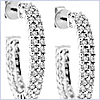 14K White Gold 1.87 ct Diamond Womens Hoop Earrings 1 Inch - 24diamonds.com