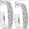 14K White Gold 1.14 ct Diamond Womens Hoop Earrings 1 Inch - 24diamonds.com