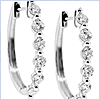 14K White Gold 1.61 ct Diamond Womens Hoop Earrings 1 Inch - 24diamonds.com