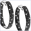 14K White Gold 5.20 ct Diamond Womens Hoop Earrings 1 1/4 Inches - 24diamonds.com