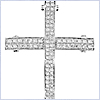 14K White Gold 0.92 ct Diamond Mens Cross Pendant - 24diamonds.com