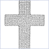 14K White Gold 0.96 ct Diamond Mens Cross Pendant - 24diamonds.com