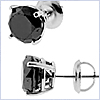14K White Gold 4.00 ct Natural Black Diamond Stud Earrings - 24diamonds.com