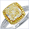 14K Two Tone Gold 3.58 ct Fancy Yellow Diamond Engagement Ring - 24diamonds.com
