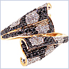 14K Yellow Gold 0.91 ct Diamond Womens Wave Ring - 24diamonds.com
