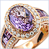 14K Rose Gold 4.22 ct Amethyst Diamond Womens Ring - 24diamonds.com