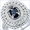 14K White Gold 1.14 ct Diamond Sapphire Womens Ring - 24diamonds.com