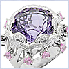 18K White Gold 13.80 ct Amethyst Diamond Womens Checkerboard Ring - 24diamonds.com
