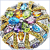 14K White Gold 5.15 ct Multicolor Gemstone Diamond Womens Dome Ring - 24diamonds.com
