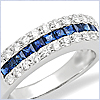 18K White Gold 0.70 ct Diamond Sapphire Womens Ring - 24diamonds.com