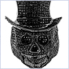 925 Sterling Silver 3.00 ct Diamond Mens Skull Black Ring - 24diamonds.com