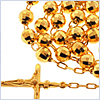 925 Sterling Silver with 10K Gold Mens Rosary Necklace 18 1/2 Inches - 24diamonds.com